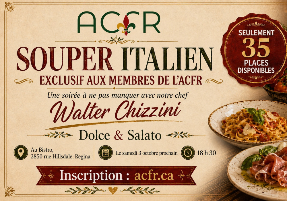 Souper Italien avec Walter Chizzini - Exclusif aux membres de l’ACFR 