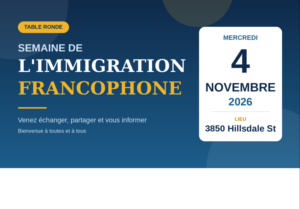 Semaine de l’immigration francophone autour d’une table.